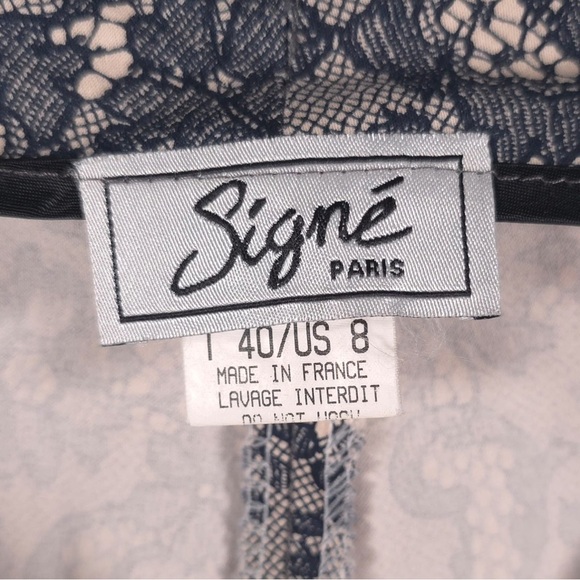 Signé‎ PARIS MADE IN FRANCE 🇫🇷 Floral Lace Pants Trousers Size 40 US 8 - Picture 2 of 12